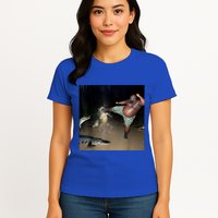 Man Kicking Alligator In Swamp Funny Oddly Specific Meme Womens T-Shirt