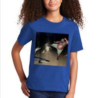 Man Kicking Alligator In Swamp Funny Oddly Specific Meme Kids T-Shirt