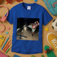 Man Kicking Alligator In Swamp Funny Oddly Specific Meme Kids T-Shirt
