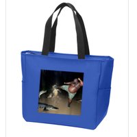 Man Kicking Alligator In Swamp Funny Oddly Specific Meme Zip Tote Bag