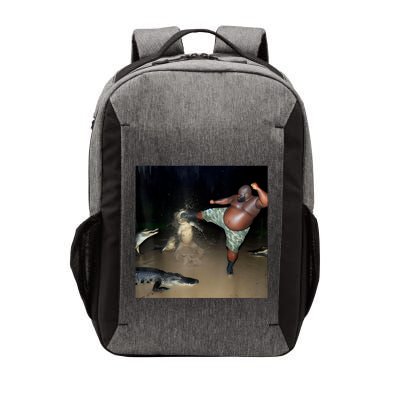 Man Kicking Alligator In Swamp Funny Oddly Specific Meme Vector Backpack