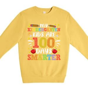 My Kindergarten Are 100 Days Smarter 100th Day Teachers Gift Premium Crewneck Sweatshirt