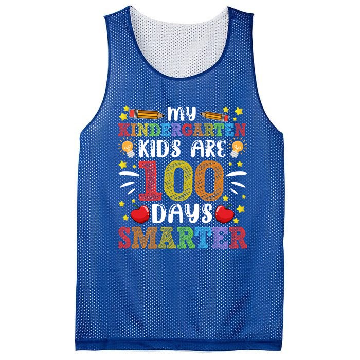 My Kindergarten Are 100 Days Smarter 100th Day Teachers Gift Mesh Reversible Basketball Jersey Tank