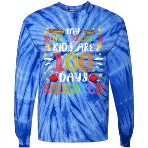 My Kindergarten Are 100 Days Smarter 100th Day Teachers Gift Tie-Dye Long Sleeve Shirt