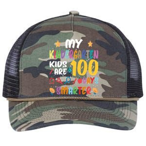 My Kindergarten Are 100 Days Smarter Kinder Teacher Meaningful Gift Retro Rope Trucker Hat Cap