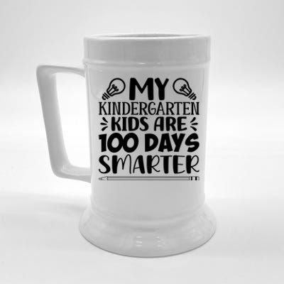 My Kindergarten Are 100 Days Smarter Teacher 100th Day Gift Beer Stein