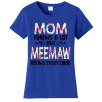 Mom Knows A Lot But Meemaw Knows Everything Mothers Day Cool Gift Women's T-Shirt