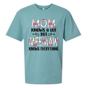 Mom Knows A Lot But Meemaw Knows Everything Mothers Day Cool Gift Sueded Cloud Jersey T-Shirt