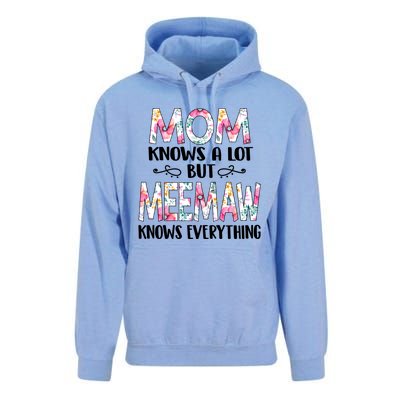 Mom Knows A Lot But Meemaw Knows Everything Mothers Day Cool Gift Unisex Surf Hoodie