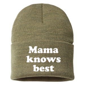 Mama Knows Best ,Mom Life Tough As A Mother Badass Mama Sustainable Knit Beanie