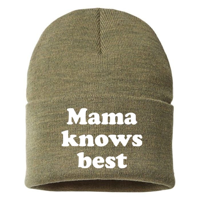 Mama Knows Best ,Mom Life Tough As A Mother Badass Mama Sustainable Knit Beanie