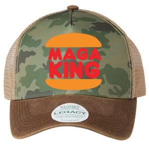 Maga King Burger Spoof Logo Legacy Tie Dye Trucker Hat