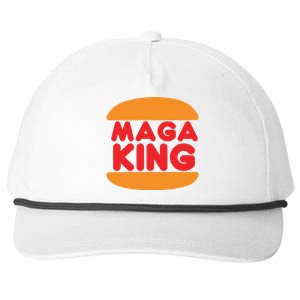 Maga King Burger Spoof Logo Snapback Five-Panel Rope Hat