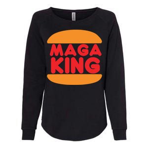 Maga King Burger Spoof Logo Womens California Wash Sweatshirt