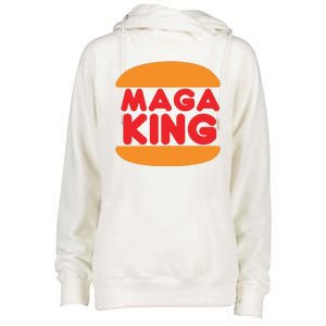 Maga King Burger Spoof Logo Womens Funnel Neck Pullover Hood