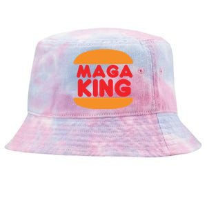 Maga King Burger Spoof Logo Tie-Dyed Bucket Hat