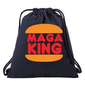 Maga King Burger Spoof Logo Drawstring Bag