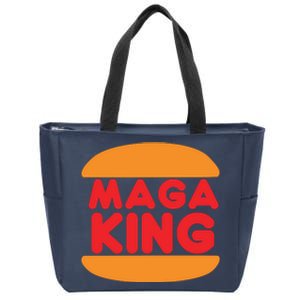 Maga King Burger Spoof Logo Zip Tote Bag