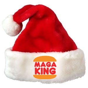 Maga King Burger Spoof Logo Premium Christmas Santa Hat