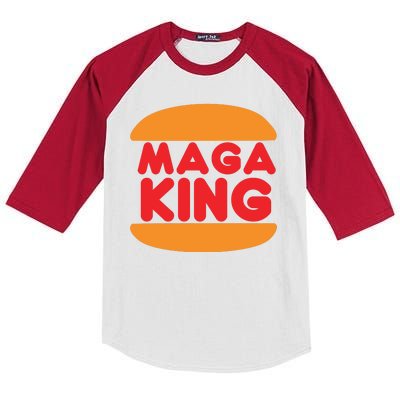 Maga King Burger Spoof Logo Kids Colorblock Raglan Jersey