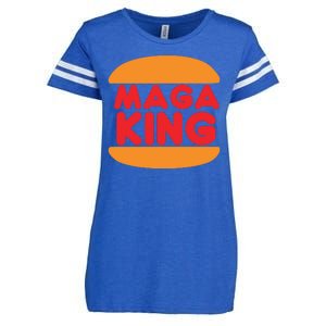 Maga King Burger Spoof Logo Enza Ladies Jersey Football T-Shirt