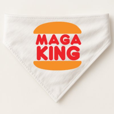 Maga King Burger Spoof Logo USA-Made Doggie Bandana