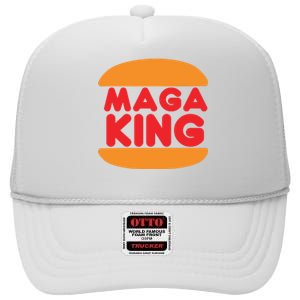 Maga King Burger Spoof Logo High Crown Mesh Back Trucker Hat