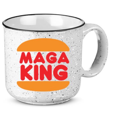 Maga King Burger Spoof Logo 15oz Campfire Ceramic Mug