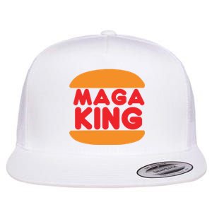 Maga King Burger Spoof Logo Flat Bill Trucker Hat