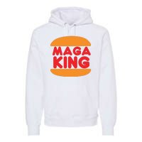 Maga King Burger Spoof Logo Premium Hoodie