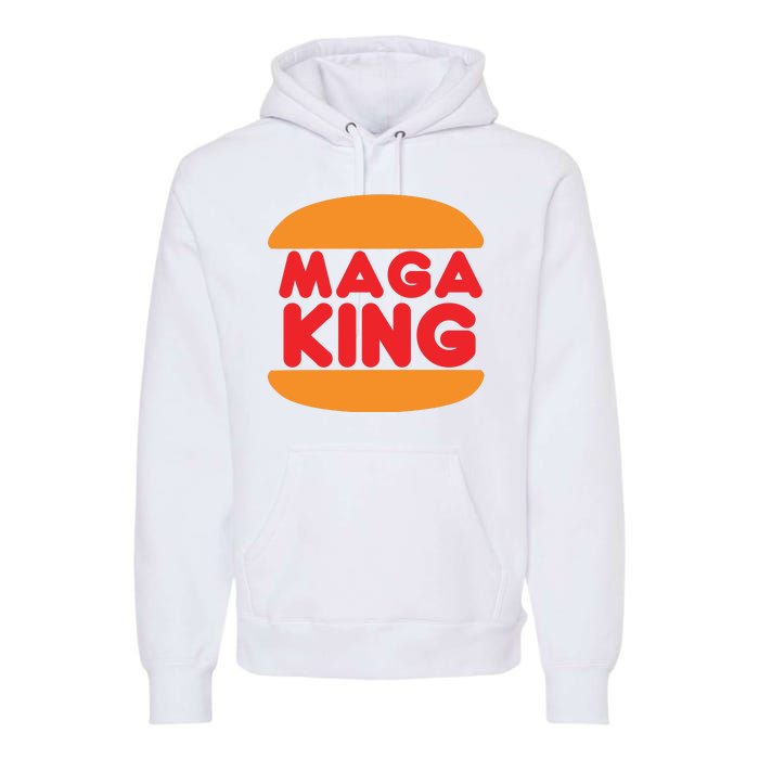 Maga King Burger Spoof Logo Premium Hoodie