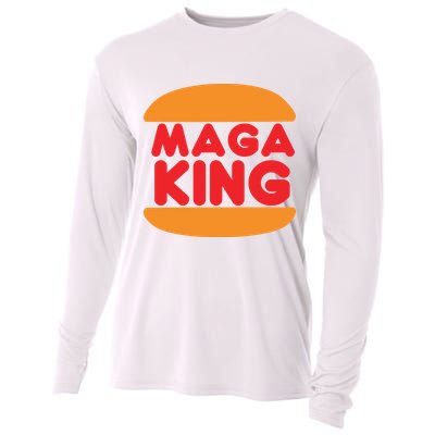 Maga King Burger Spoof Logo Cooling Performance Long Sleeve Crew