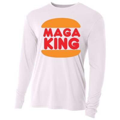 Maga King Burger Spoof Logo Cooling Performance Long Sleeve Crew