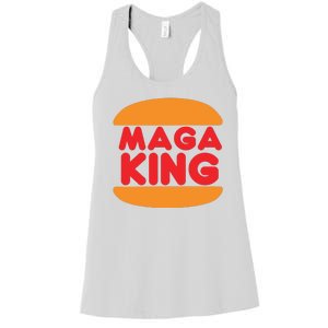 Maga King Burger Spoof Logo Women's Racerback Tank