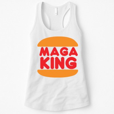 Maga King Burger Spoof Logo Womens Tank Top