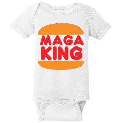 Maga King Burger Spoof Logo Baby Bodysuit