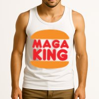 Maga King Burger Spoof Logo Tank Top