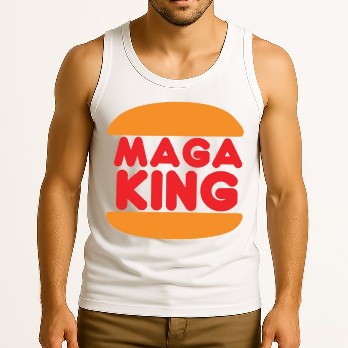 Maga King Burger Spoof Logo Tank Top