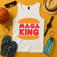 Maga King Burger Spoof Logo Tank Top