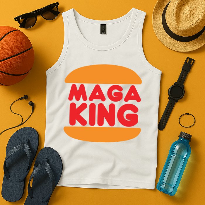 Maga King Burger Spoof Logo Tank Top