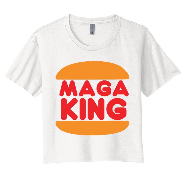 Maga King Burger Spoof Logo Crop Top