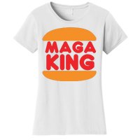 Maga King Burger Spoof Logo Women's T-Shirt