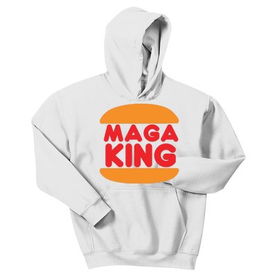 Maga King Burger Spoof Logo Kids Hoodie