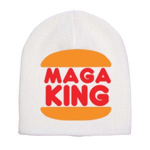 Maga King Burger Spoof Logo Short Acrylic Beanie