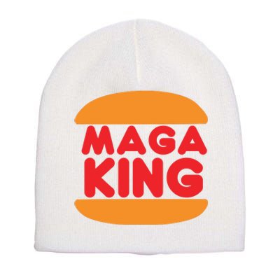 Maga King Burger Spoof Logo Short Acrylic Beanie