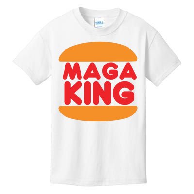 Maga King Burger Spoof Logo Kids T-Shirt