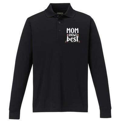 Mom Knows Best Performance Long Sleeve Polo