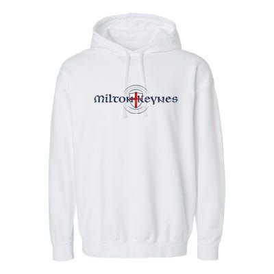 Milton Keynes Buckinghamshire England English Flag Garment-Dyed Fleece Hoodie