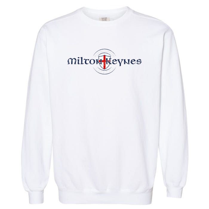 Milton Keynes Buckinghamshire England English Flag Garment-Dyed Sweatshirt