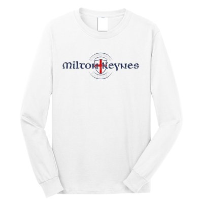 Milton Keynes Buckinghamshire England English Flag Long Sleeve Shirt